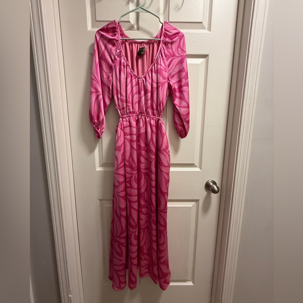 Taylor - Pink Swirl Print Midi Dress – Size 6 - Picture 2 of 5